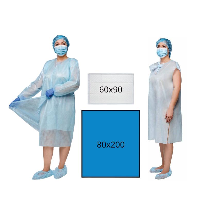 Комплект одягу та покриттів операційний акушерський, стерильний, одноразового використання ,ТМ «АХІЛЛ»